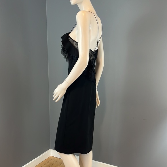 NWT Adam Lippes Black Lace Asymmetrical dress Sz 6 - Picture 5 of 16